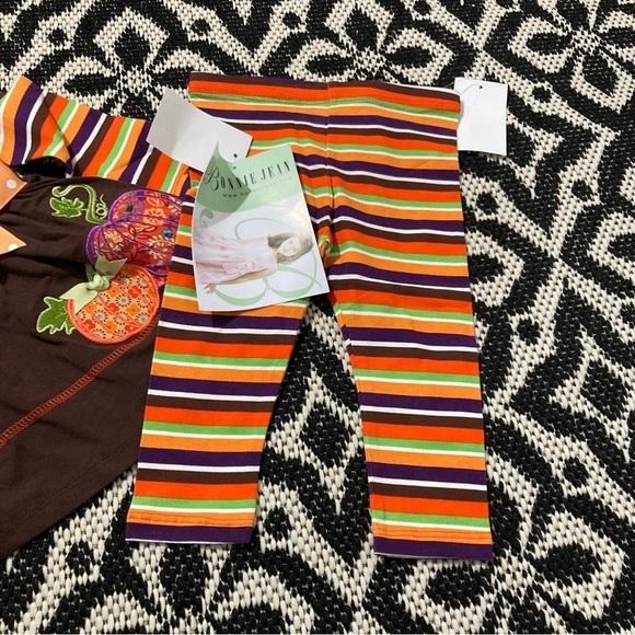 BonnieJean long sleeve legging set fall colors NWT size 12 months - Picture 4 of 6